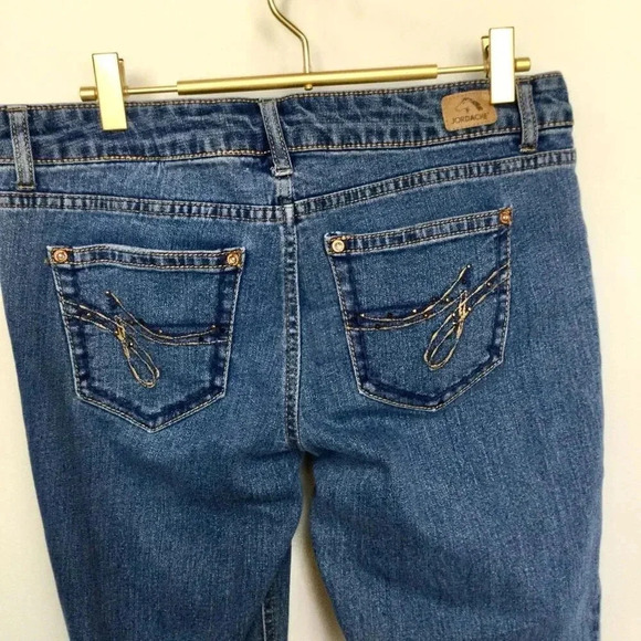 Vintage Jordache Womens Blue Denim Cuffed Skinny Crop Jeans Medium Wash Size 6 - Picture 3 of 13